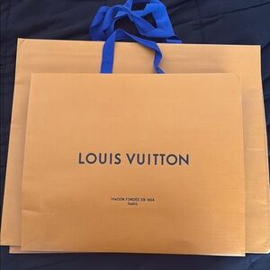 Louis Vuitton Orange Bags with Blue Handles